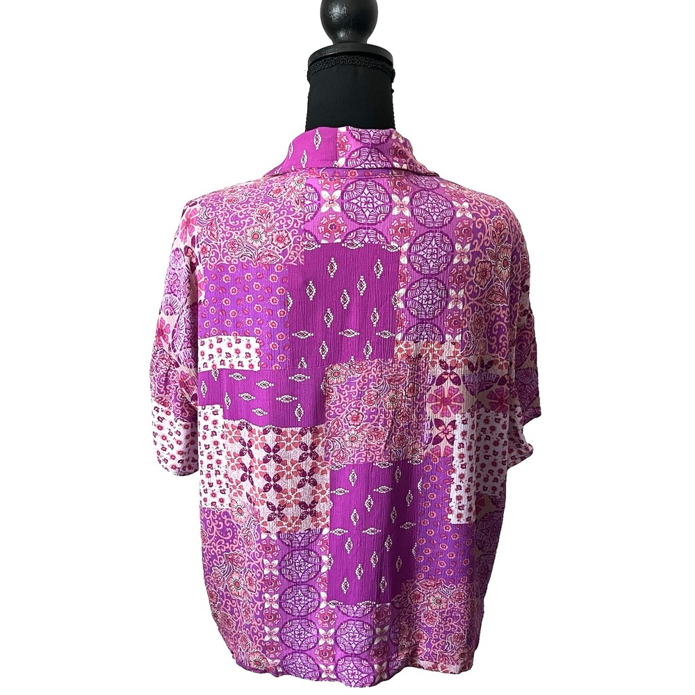 Piper & Scoot Patchwork Boho Button Front Blouse … - image 6
